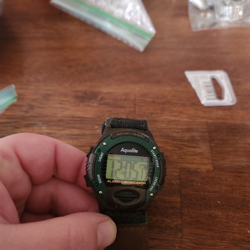 Black and Green Digital Watch